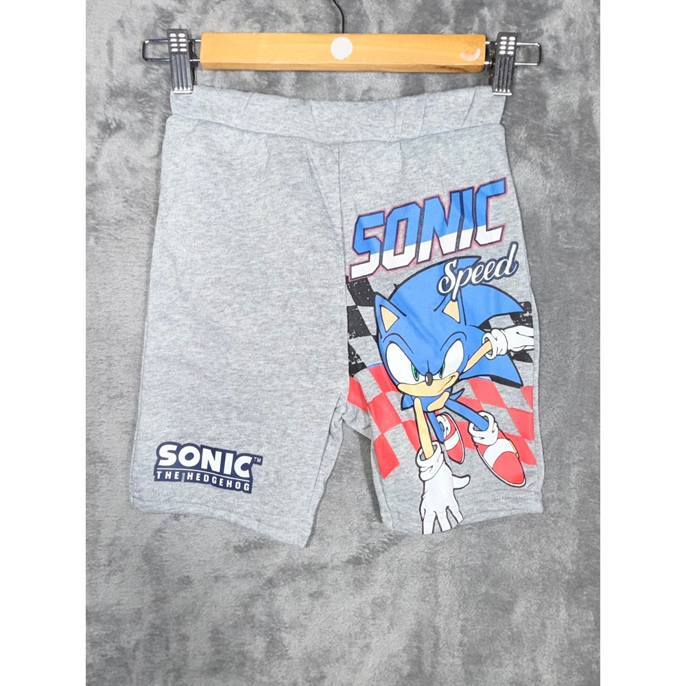 Sonic The Hedgehog Boys Shorts Size 7 Gray Multicolor Graphic Print Sega Speed